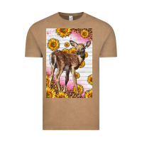 Vintage Coffee Western Cute Baby Deer Fawn Vintage Tee - LillyAllenDesigns