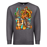 Charcoal Heather Love Turkey Thanksgiving Premium Sweatshirt - texasbilliewilder