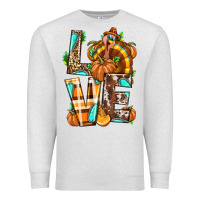 Oatmeal Heather Love Turkey Thanksgiving Premium Sweatshirt - texasbilliewilder