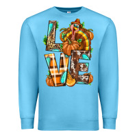 Ocean Blue Love Turkey Thanksgiving Premium Sweatshirt - texasbilliewilder