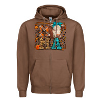 Chestnut Western Fall Cow Mama Zipper Hoodie - LillyAllenDesigns