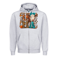 Heather Grey Western Fall Cow Mama Zipper Hoodie - LillyAllenDesigns