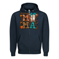 Navy Western Fall Cow Mama Zipper Hoodie - LillyAllenDesigns