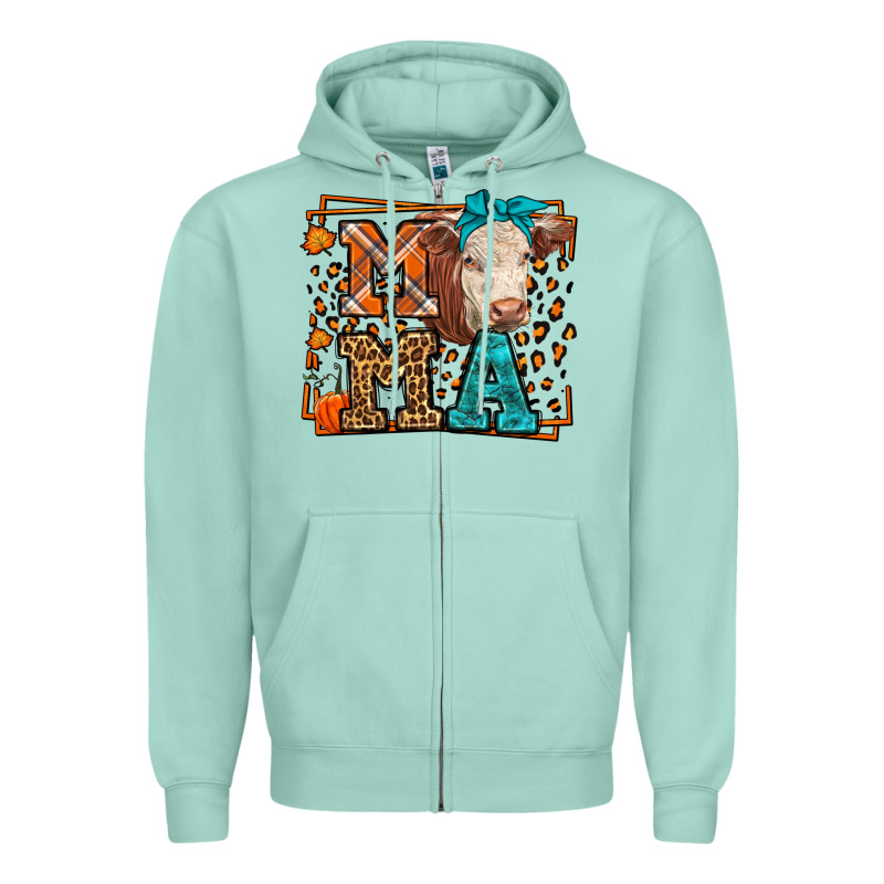 Western Fall Cow Mama Zipper Hoodie by LillyAllenDesigns | Teevron