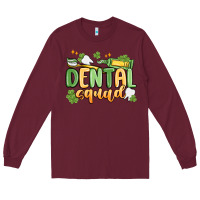 Burgundy dental squad Long Sleeve Tee - MaliasSmallBusiness