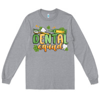 Heather Grey dental squad Long Sleeve Tee - MaliasSmallBusiness