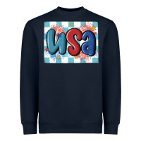 Navy usa retro Heavyweight Sweatshirt - MaliasSmallBusiness