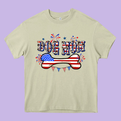 4th Of July Dog Mom Heavy Core Tee Designed By Cowgirlartshop