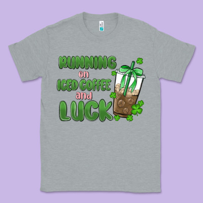 Iced Coffee And Luck Classic Tee Designed By Maliassmallbusiness
