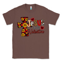 Chestnut Jesus is My Valentine Cross Classic Tee - CowhideDigitalArt