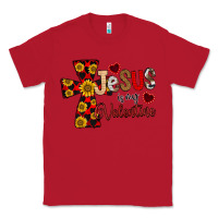 Red Jesus is My Valentine Cross Classic Tee - CowhideDigitalArt
