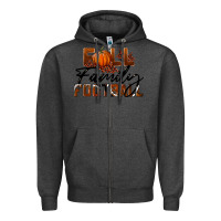 Charcoal Heather Fall Family Football Zipper Hoodie - LillyAllenDesigns