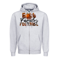 Heather Grey Fall Family Football Zipper Hoodie - LillyAllenDesigns