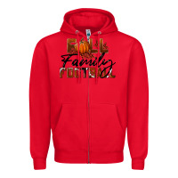 Red Fall Family Football Zipper Hoodie - LillyAllenDesigns