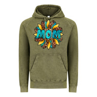 Vintage Olive sunflower mom leopard Vintage Hoodie - Artiststas
