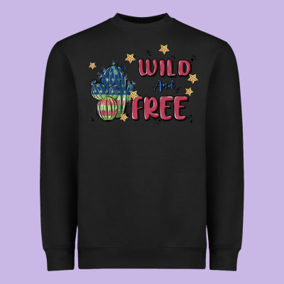 Wild And Free Heavyweight Sweatshirt Designed By Maliassmallbusiness