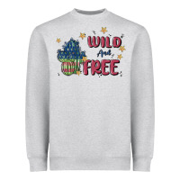 Heather Grey wild and free Heavyweight Sweatshirt - MaliasSmallBusiness