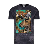Cloud Black Western Camo Moose Vintage Tee - LillyAllenDesigns