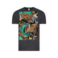 Vintage Black Western Camo Moose Vintage Tee - LillyAllenDesigns
