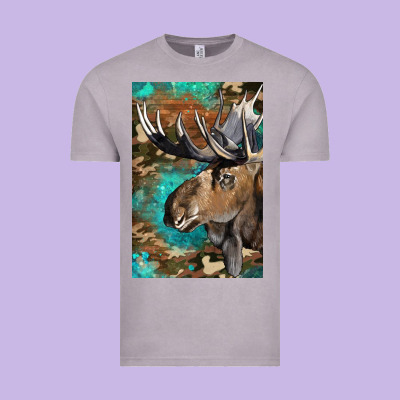Western Camo Moose Vintage Tee Designed By Lillyallendesigns