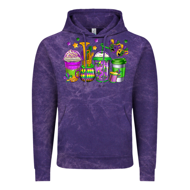 Mardi Gras Coffee Cups Vintage Hoodie by Jasminsmagicworld | Teevron