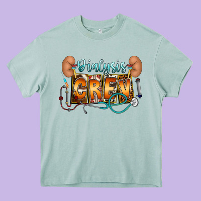 Dialysis Crew Heavy Core Tee Designed By Cowhidedigitalart