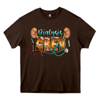 Chocolate Brown dialysis crew Heavy Core Tee - CowhideDigitalArt