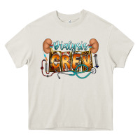 Cream dialysis crew Heavy Core Tee - CowhideDigitalArt