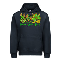 Navy St. Patrick's Day Peace love luck Urban Hoodie - OliviaCreatesArt
