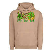 Pigment Burro St. Patrick's Day Peace love luck Urban Hoodie - OliviaCreatesArt