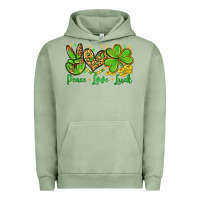Pigment Oil Green St. Patrick's Day Peace love luck Urban Hoodie - OliviaCreatesArt