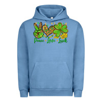 Pigment Pebble Blue St. Patrick's Day Peace love luck Urban Hoodie - OliviaCreatesArt