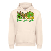 Sandshell St. Patrick's Day Peace love luck Urban Hoodie - OliviaCreatesArt