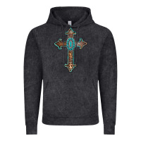 Turquoise Cross Vintage Hoodie | Teevron