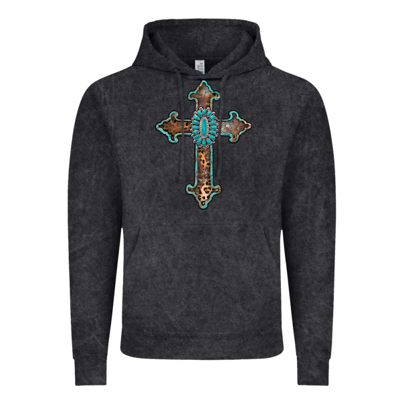 Turquoise Cross Vintage Hoodie by AdoDesignShop | Teevron