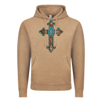 Vintage Coffee turquoise cross Vintage Hoodie - AdoDesignShop