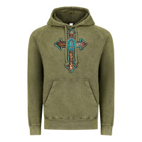 Vintage Olive turquoise cross Vintage Hoodie - AdoDesignShop