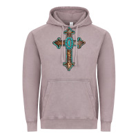 Vintage Zinc turquoise cross Vintage Hoodie - AdoDesignShop