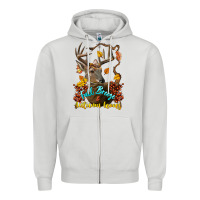 Dove Grey Fall Breeze And Autumn Leaves Deer Zipper Hoodie - LillyAllenDesigns