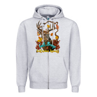 Heather Grey Fall Breeze And Autumn Leaves Deer Zipper Hoodie - LillyAllenDesigns