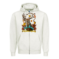 Oatmeal Heather Fall Breeze And Autumn Leaves Deer Zipper Hoodie - LillyAllenDesigns