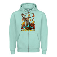 Seafoam Fall Breeze And Autumn Leaves Deer Zipper Hoodie - LillyAllenDesigns