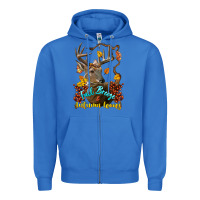 True Royal Fall Breeze And Autumn Leaves Deer Zipper Hoodie - LillyAllenDesigns
