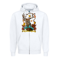 White Fall Breeze And Autumn Leaves Deer Zipper Hoodie - LillyAllenDesigns
