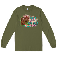 Army Green just a girl who loves cows Long Sleeve Tee - MaliasSmallBusiness