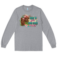 Heather Grey just a girl who loves cows Long Sleeve Tee - MaliasSmallBusiness