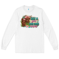 White just a girl who loves cows Long Sleeve Tee - MaliasSmallBusiness