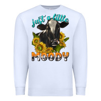 White Just a Little Moody Premium Sweatshirt - texasbilliewilder