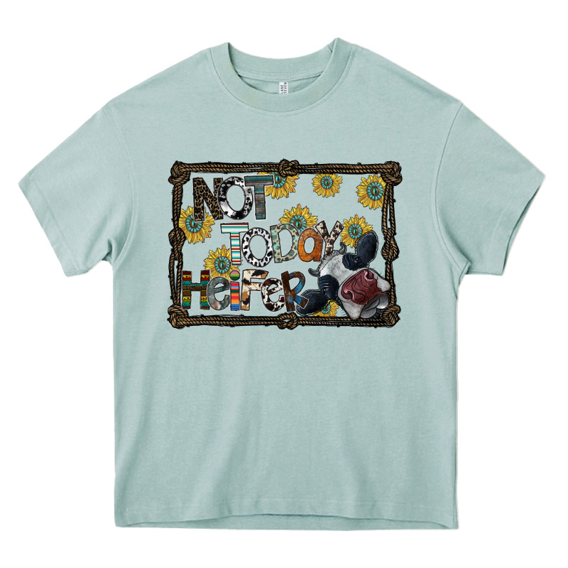 Not Today Heifer Heavy Core Tee by SublimationCraftShop | Teevron