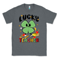 Charcoal Heather lucky teacher Classic Tee - MaliasSmallBusiness